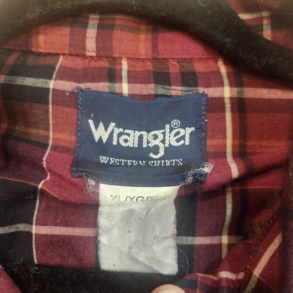 Men's Vintage Wrangler Pearl Snap Plaid Shirt Size XL - Picture 3 of 5